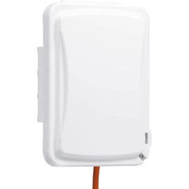 TayMac MM110W Weatherproof Single Outlet Outdoor Receptacle Cover, 5/8 Inches Deep, White