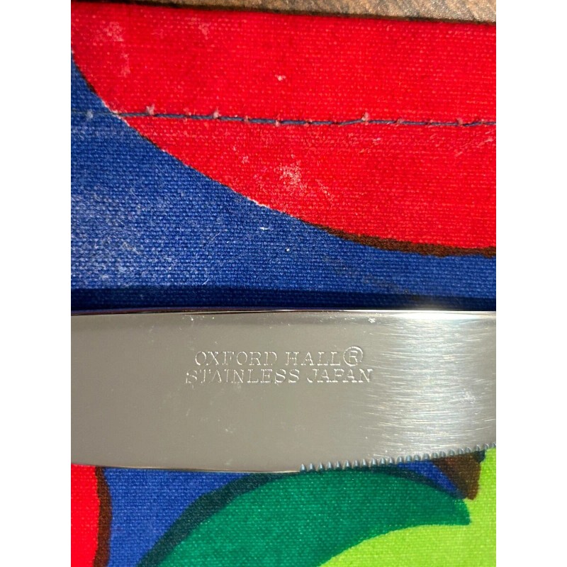 Oxford Hall 1973 Stainless Yellow Handle Flatware Japan 5 Piece