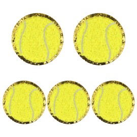 5pcs Tennis Ball Iron On Patches, 2.27 Inch Embroidered Patches Chenille Tennis Plush Sewing Patches Tennis Applique Sports Sew On Badges for DIY Decoration Clothes Jackets Jeans Hats Backpacks