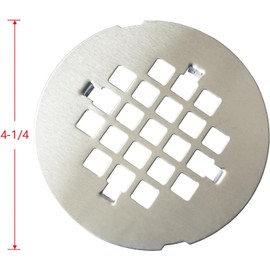 4-1/4" Snap-in Shower Drain Cover 304 Stainless Steel Round Replacement Floor Drain Cover, Drain Strainer(Brushed Nickel)