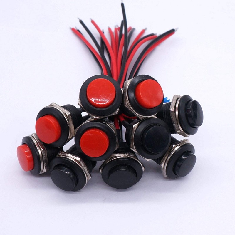 weideer 10pcs 16mm Momentary Push Button Switch SPST AC250V/3A AC125V/6A