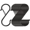 S Shaped Hooks, S Hooks, Fall Prevention, Black, Set of