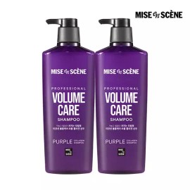 Mise en Scène 볼륨케어 퍼플 콜라겐 샴푸 / 트리트먼트 680ML 2입 [1.01 샴푸 680ml 2개] Volume Care Purple Collagen Shampoo / Treatment 680ML 2-pack [1.01 Shampoo 2 x 680ml]