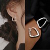 Sterling Silver Hoop Earrings for Women Girls, 14K Chunky Thick