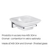 Gedy Colorado Soap Dish, Stainless Steel, Cromall and Frosted Glass,
