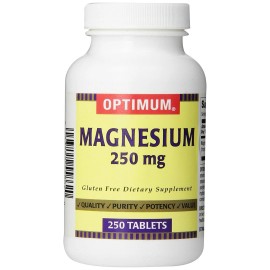 Optimum Magnesium 250mg Tablets Dietary Supplement Nerve & Muscle Support 250ct