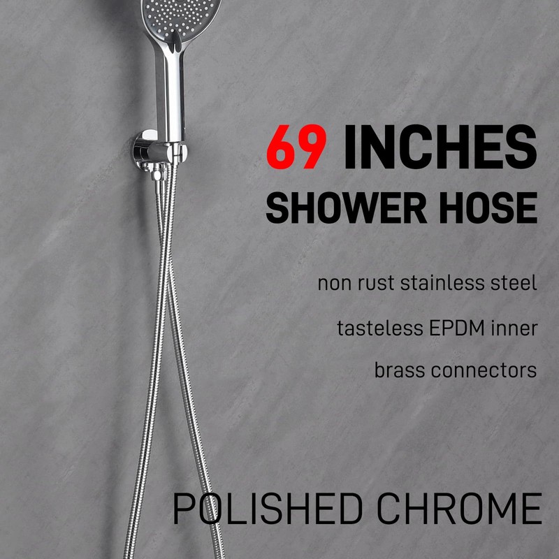 HOMYEP Flexible Shower Hose Stainless Steel Handheld Shower Head Attachment