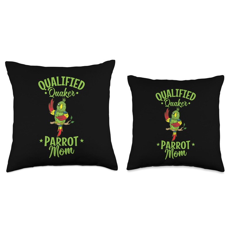 Qualified Quaker Parrot Mom Animal Bird Throw Pillow
