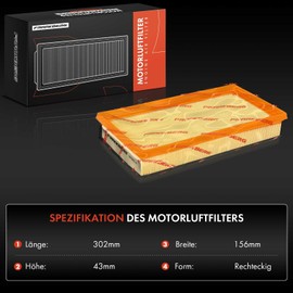 Frankberg Air Filter with Filter Insert Compatible with Cordoba 6L2 Ibiza III 6L1 Fabia I 6Y2 Fabia I Praktik 6Y5 Fabia I Notchback 6Y3 Polo 9A 9N Replace# 03E129620