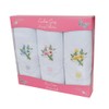 3 Boxed Ladies Coloured Embroidered Lace Corner Handkerchiefs 100% cotton