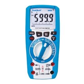 PeakTech 3443 Digital Multimeter with LED Lamp, Waterproof (IP67), 6000 Counts, Extremely Robust Housing, Hand Multimeter, Voltage Meter, Continuity Tester Measure, Measuring Device CAT III 1000 V