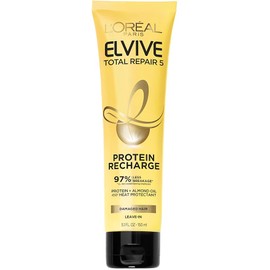 L'Oreal Paris Elvive Total Repair 5 Protein Recharge Leave In Conditioner Treatment and Heat Protectant, 5.1 Ounce