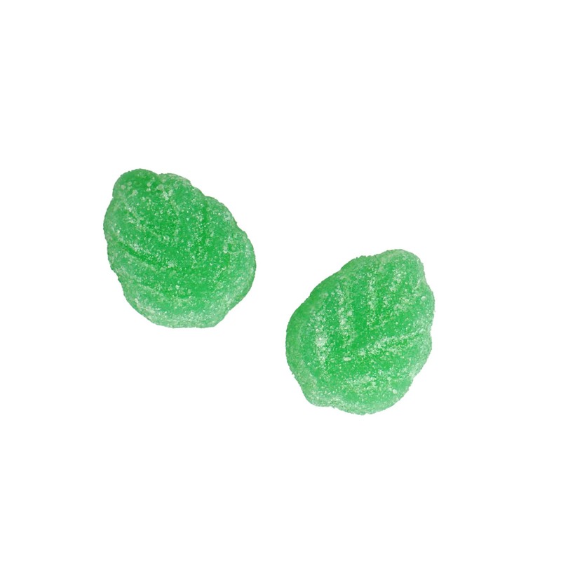 Spearmint Leaves, 1 Pound Bulk Bag Gummy Spearmint Candy, Green