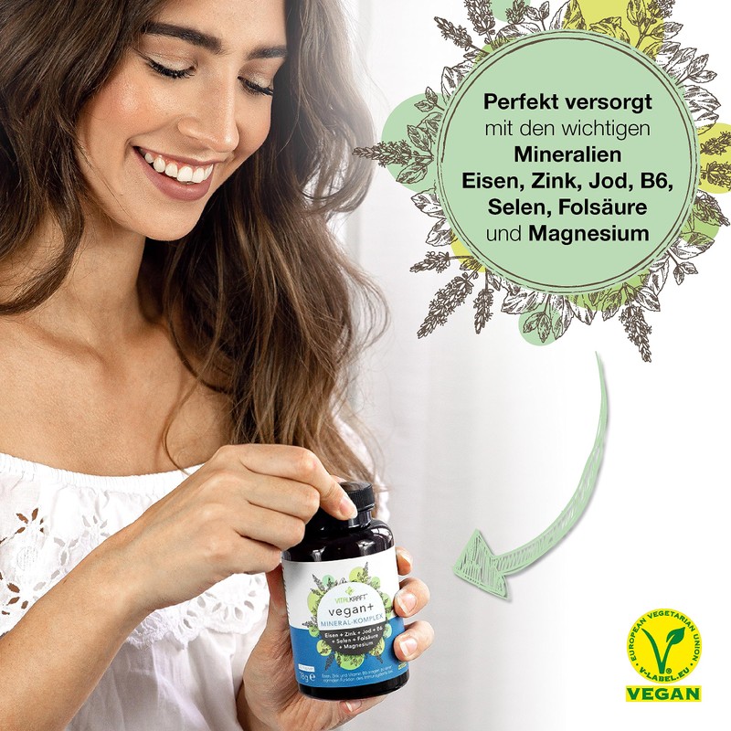 VITALKRAFT Vegan+ Vitamin & Mineral Complex Set, High Dose Capsules