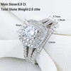 Newshe Wedding Engagement Ring Set 925 Sterling Silver 2ct Round