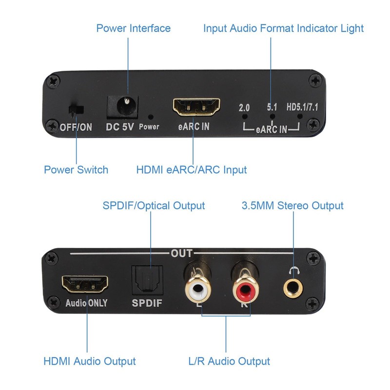 EARC ARC Extractor for HDTV Speaker Amplifier, Convenient EARC ARC