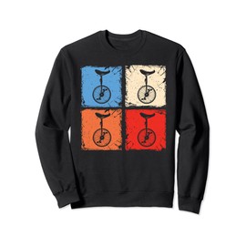 Retro vintage squares unicycle monocycle cyclist Sweatshirt
