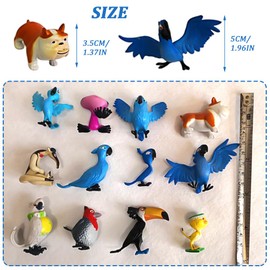 QYEHF 12 pieces bird figures, realistic eagle, parrot, toucan, mini bird figures, realistic bird animal figures, pair doll model Odd parrot carnival