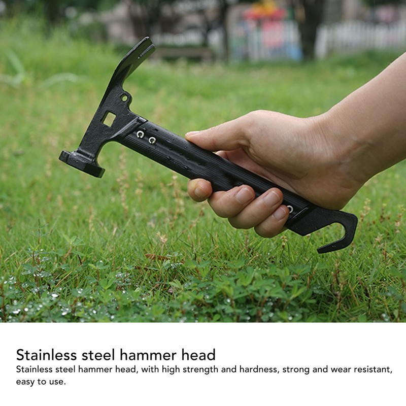 Camping Hammer Stainless Steel Head Multifunction Lightweight Ground Nail Hammer