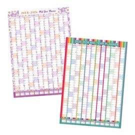 Shop4allsorts 1 x 2025/26 Academic Wall Planner - A1 Sized Mid Year School College Calendar - Annual Organiser Wall Chart - School Year Planner - Year To View - Large Wall Calendar 84cm x 60cm.