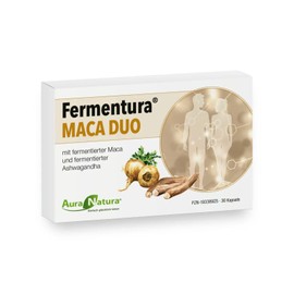 Fermentura Maca Duo, Maca Kapseln mit Ashwagandha, Vitamin B1 & B3 | Fermentiert & Vegan | 1 Monat Vorrat