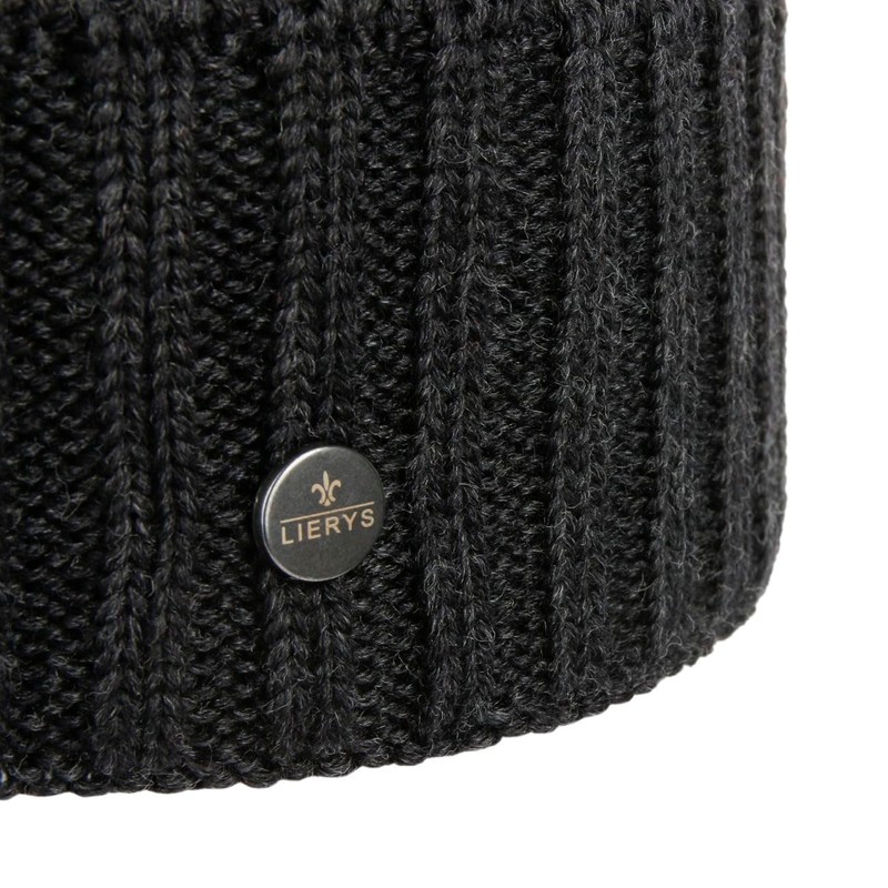 LIERYS Men's Merino Knitted Hat (20 cm Long) - Ribbed