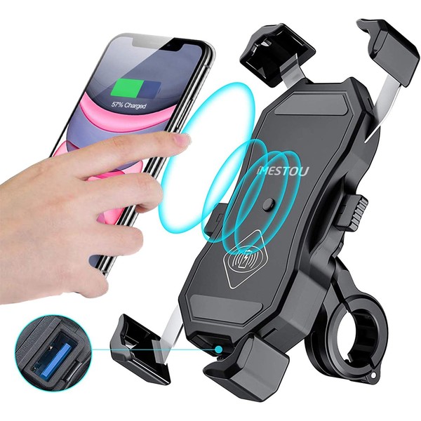 iMESTOU iMESTOU Motorcycle Wireless 15W Qi/USB Quick Charger 3.0 Phone