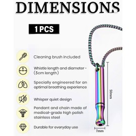 HSIXHAF 1 x Stress Relief Necklace Stainless Steel for Mindful Breathing Portable Meditation Breath Chain Deep Breathing Exercise Necklace for Women Men Meditation Anxiety Relief Relaxation