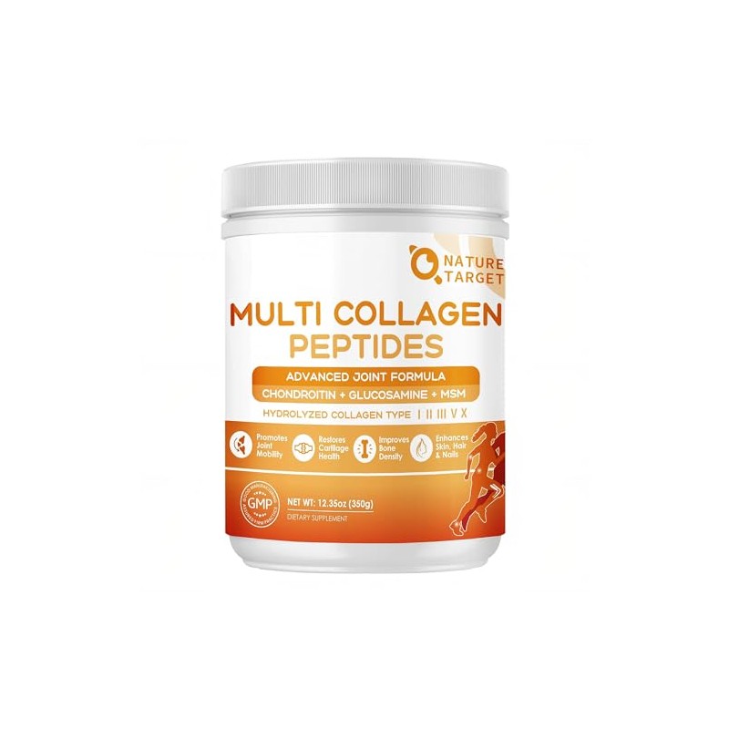 NATURE TARGET- “MultiColágenoPéptidosPolvo para Apoyo Articular, Colágeno Hidrolizado para Mujeres