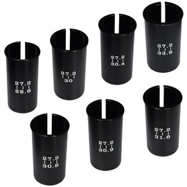 Yuauy Set of 7 Sizes Bike Seat Post Adapter Shim Seat Post Adapter Bicycle Seat Tube Conversion Sleeve 27.2mm to 28.6/30/30.4/30.8/30.9/31.6/33.9mm 60mm Aluminum Alloy for Road Mountain Bike MTB