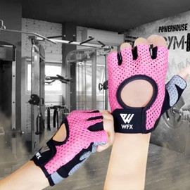 WESTWOOD FOX Fitness Gloves, Breathable Training Gloves for Men and Women, Weightlifting Gloves, Bodybuilding, Gym, Exercise, Non-Slip Crossfit, Strength Training (Pink, M)