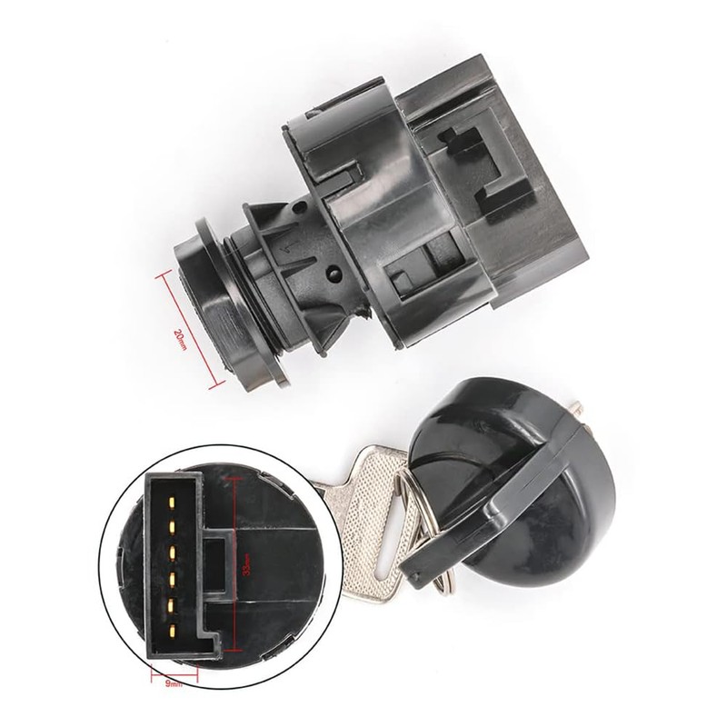 Replace 4012166 YINNCKE Ignition Key Switch 4 Position Off-Run-Light On-Start