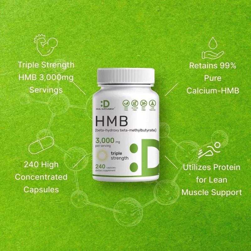 HMB 3000mg For Muscle Growth Lean Muscle Mass Fast Workout