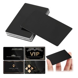 LNGJIN Pack of 50 Aluminium Alloy Business Cards, 86 x 54 mm Metal Business Cards Blanks, Metal Cards, Engraved Business Cards, Aluminium, for DIY Gift Cards, Office Customers, Business Cards Blank