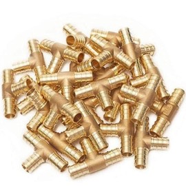 1/2 x 1/2 x 1/2 PEX Barbed Tee - Barbed Crimp Fitting 25 in Pack