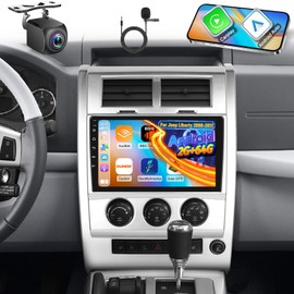 [2+64] Volxcereo Car Radio for 2008 2009 2010 2011 2012 Jeep Liberty, 10.1 inch Android Touchscreen Stereo with Carplay/Android Auto, GPS/WiFi/Bluetooth/SWC, FM/RDS