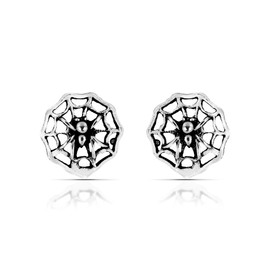AeraVida Whimsical Spider Web Design - arete de plata de ley 925 | arete clásicos de plata de ley | arete clásico para mujer | arete de araña, Metal, No es una piedra preciosa