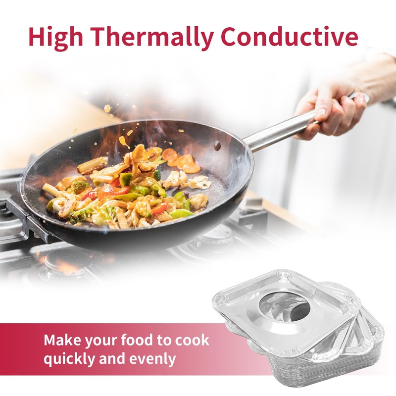 COZZIVITA Aluminum Gas Stove Burner Covers -Thicker Foil Square Burner