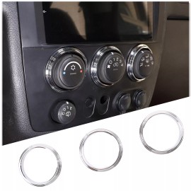AUG 3PCS Silver Alloy AC Adjustment Panel Trim Ring Cover For Hummer H3 2005-2009