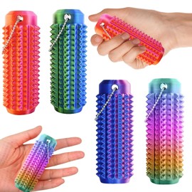 Fidget Keyring,Fidget Toys,4 Pcs Fidget Toy Colorful Fidget Keychain,Pain Stim Fidget Toy,Silent Fidget Toys for Killing Time Novelty Gifts for Friends