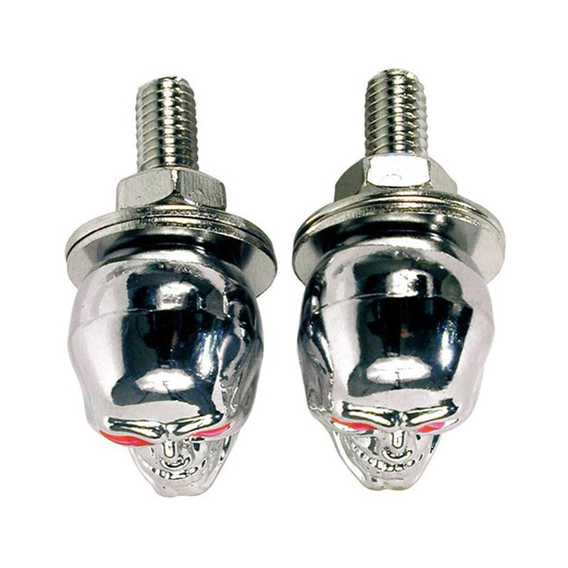 Pack of 4 3D Skeleton Motorcycle License Plate Screw Fixings,