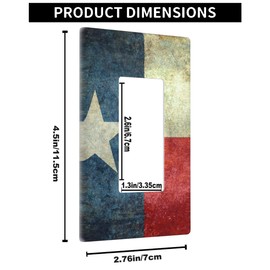 Pznen Western Single Rocker Wall Plate Vintage Texas State Flag 1-Gang Rocker Light Switch Plates Standard Receptacle Plug Cover for GFCI Outlet