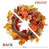 Sggvecsy Artificial Fall Wreath 18’’ Autumn Front Door Wreath Harvest