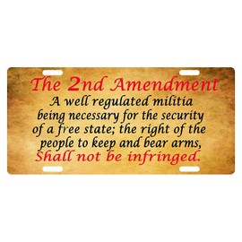 Fast Service Designs 2ND Amendment License Plate USA Patriotic Emblem Version #2