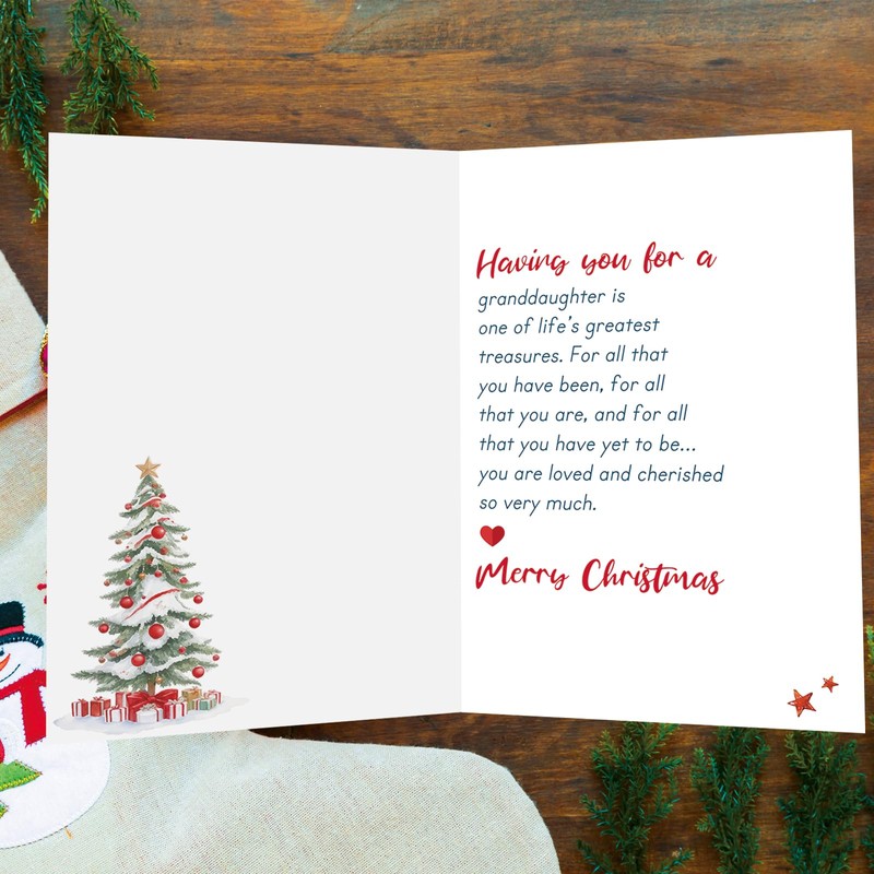 OJsensai Funny Christmas Card for Granddaughter