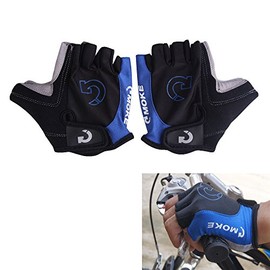 Zmart Cycle Gloves Pinky Swear on Half Cushion Blue Blue Medium