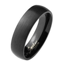Tapsi´s Coolbodyart® Women's and Men's Titanium Ring, Friendship Ring, Engagement Ring, Wedding Ring, Brushed Black, Size 6/7/8/9/10/11/12/13, No Gemstone