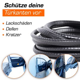 Upgrade4cars Car Door Edge Protection for Sheet Metal | Car Edge Protection Profile Rubber & Metal | Car Garage Wall Protection | Piping Band Sealing Rubber Door Protection Black