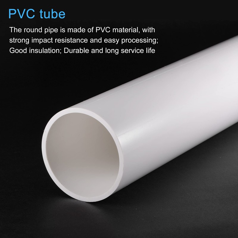 sourcing map PVC Rigid Tube Round Pipe Hardware Tubing 67.8mm