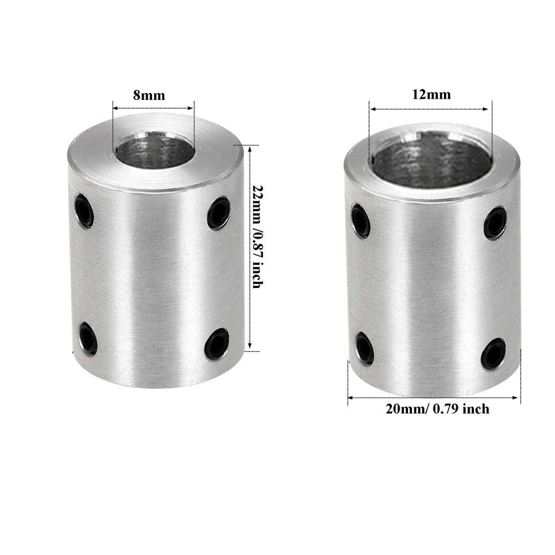 4 Pieces 8 mm to 12 mm Rigid Motor Shaft